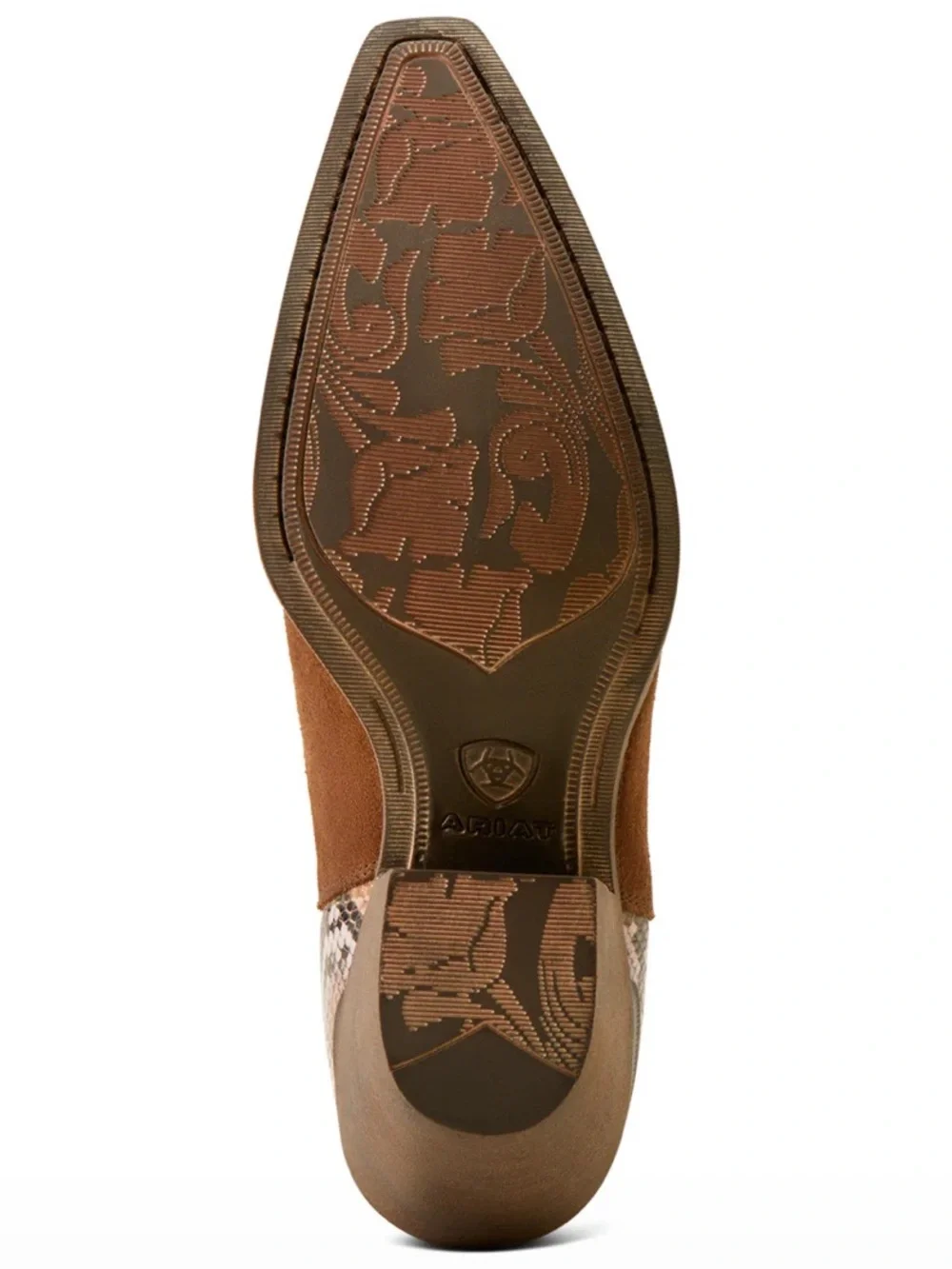 Ariat Bradley Western Coffee Desert Snake Suede Boots New!